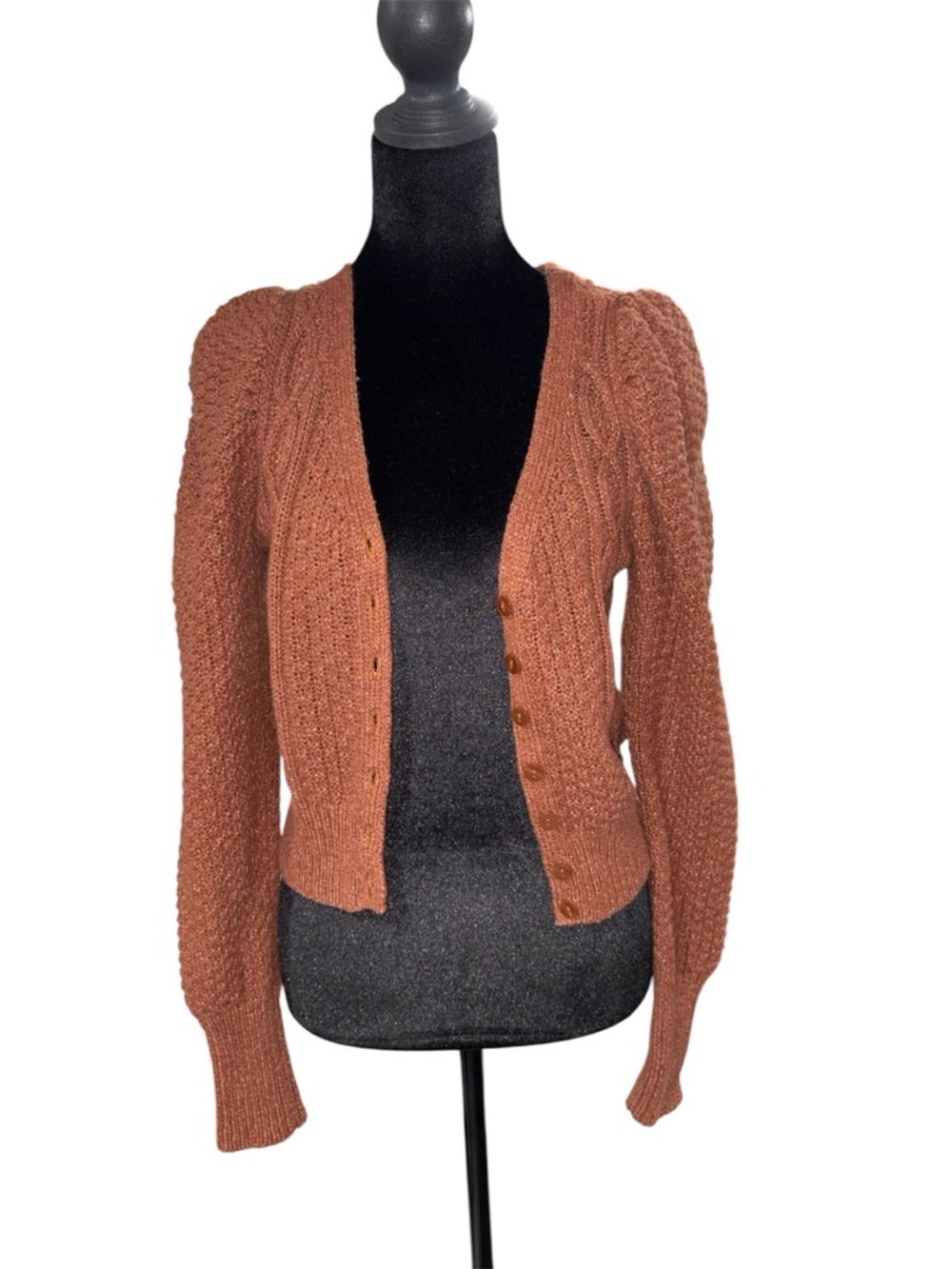 Abercrombie & Fitch Rust Brown Women's Knit Button-Front Cardigan Sweater Size S